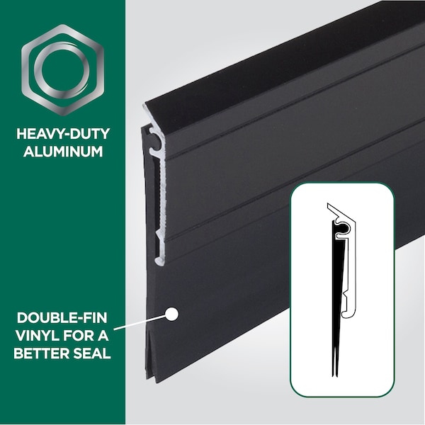 M-D Building Products 36 in. Black Aluminum and Vinyl Heavy-duty Screw-on Door Sweep - 11820