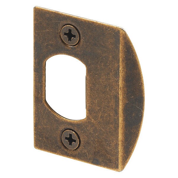 Primeline Tools Standard Latch Strike, 1-5/8 in., Steel, Antique Brass Plated Finish (2 Pack) - MP2233