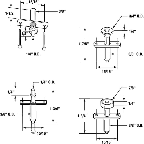 Prime-Line Bi-Fold Door Hardware Repair Kit, Includes 2 Plastic Roller Top Guides - N 7535