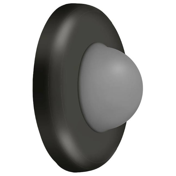 Deltana Wall Mount Convex Flush Bumper, 2-1/2" Diameter Oil Rubbed Bronze - WBC250U10B