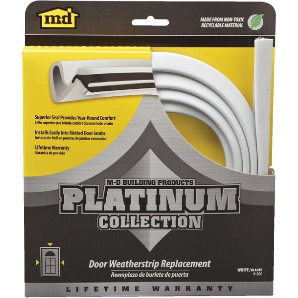 M-D Building Products 84in. White Door Jambs Weatherstrip Replacement - 91890