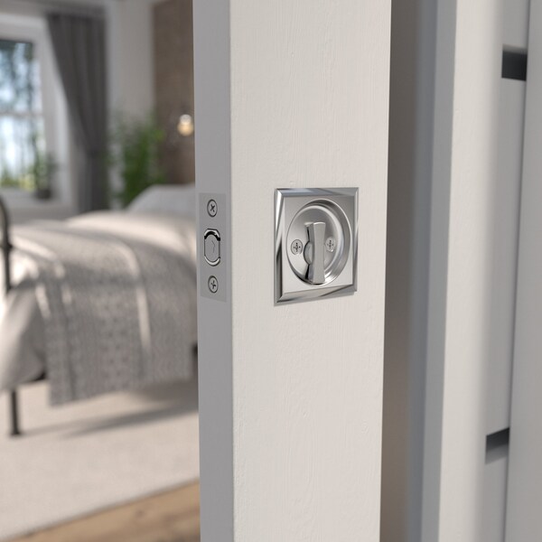 Richelieu 2 716inch 62 mm Square Pocket Door Privacy Pull, Brushed Nickel - 17SNB42