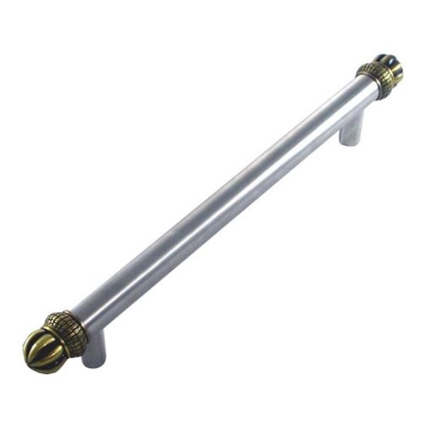 Strategic Brands 24 in. Center to Center 26 in. Satin Brass Antique Rattan Oversize Tube Handle - 20320-24