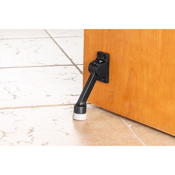 Brinks Commercial Brinks Commercial Steel Matte Brass/Black Kick-Down Door Holder Mounts to door 1 in. - BC41020