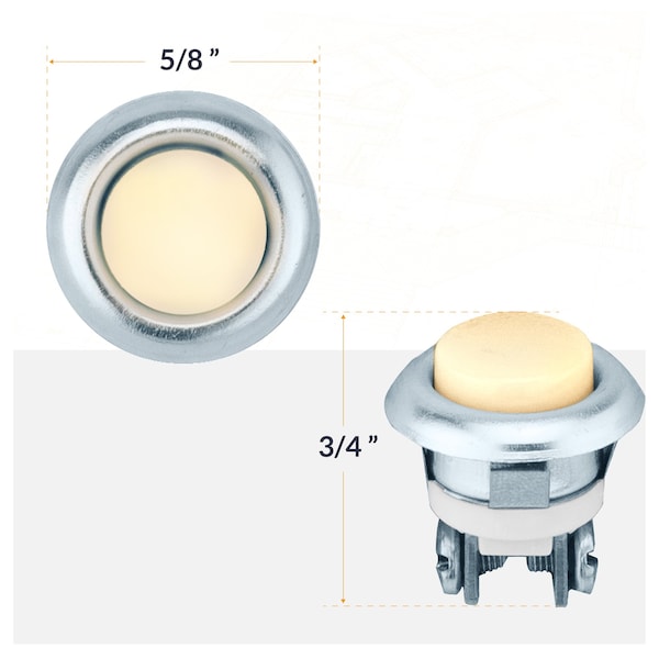 Newhouse Hardware Round Lighted Wired Replacement Door Chime Push Button, Silver Rim with White Center - FMBSL