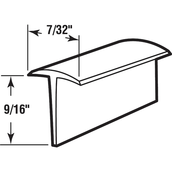 Prime-Line 9/16 in. x 37 in. Gray Vinyl Storm Door Bottom Sweep Single Pack - T 8680