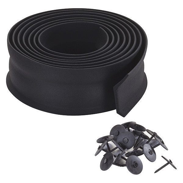 Zoro Select Basemount Over Door Seal, 100 ft., Black - 2RRU2