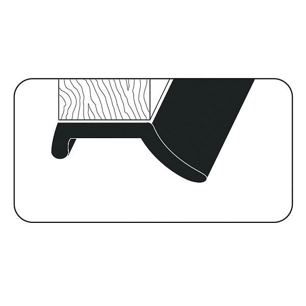Zoro Select Basemount Over Door Seal, 100 ft., Black - 2RRU2