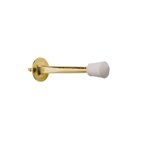Pamex 3-1/8in Cast Door Stop Bright Brass Finish - DD0220PB