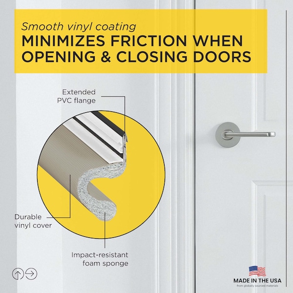 M-D Building Products 81 in. Beige Vinyl-coated Foam Top and Sides Door Seal for Doors with Kerf/Channel - 91800