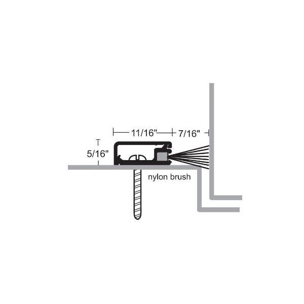 National Guard Products CONCEALED FASTENER SWEEP SINGLE 96 INCH STRIP CLEAR ALUMINUM GRAY BRUSH - 672A 96