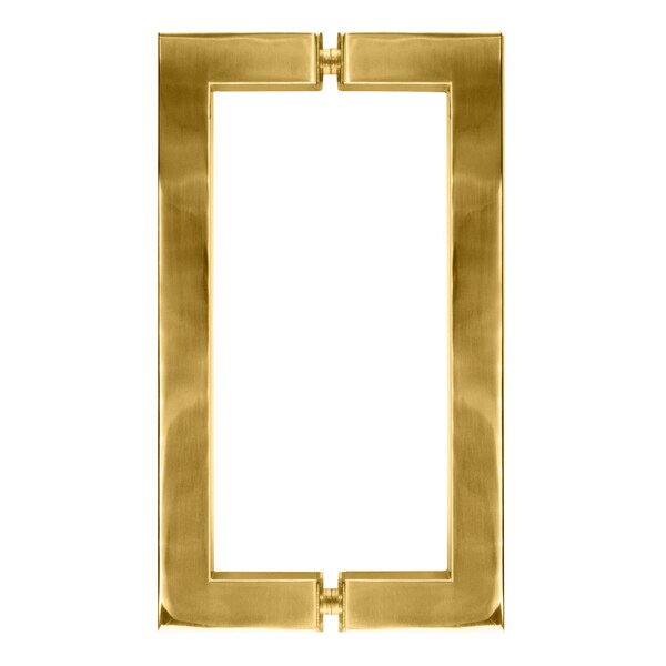 Cr Laurence Unlacquered Brass 8-in x 8-in SQ Series Square Tubing Back-to-Back Pull Handles - SQ8X8ULBR