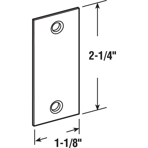 Prime-Line Prime-Line Brass Plated Gold Steel Door Filler Plate 1 pk - U9497