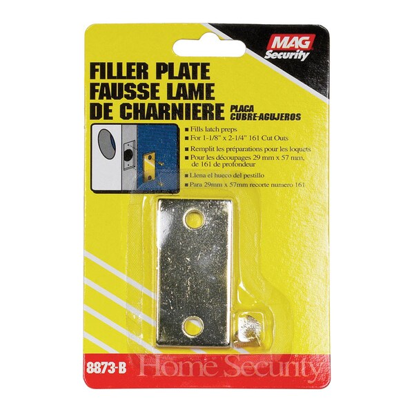 Prime-Line Prime-Line Brass Plated Gold Steel Door Filler Plate 1 pk - U9497