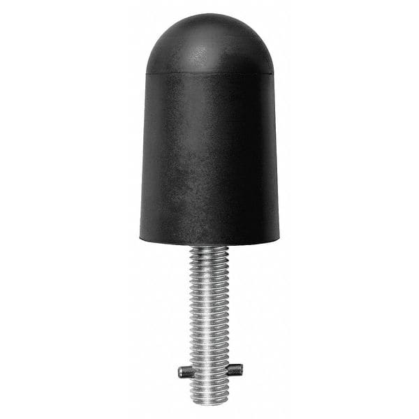Rockwood Door Stop, Molded Rubber, Black, 3-1/2"H x 2"W - 467