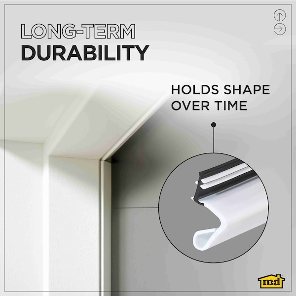 M-D Building Products 84 in. White Premium Rubber PLATINUM Top and Sides Door Seal for Doors with Kerf/Channel - 91890