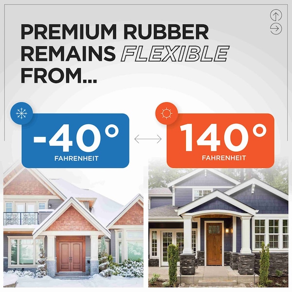 M-D Building Products 84 in. White Premium Rubber PLATINUM Top and Sides Door Seal for Doors with Kerf/Channel - 91890