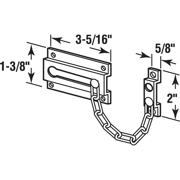 Prime-Line Satin Nickel, Chain Door Guard - U 10304