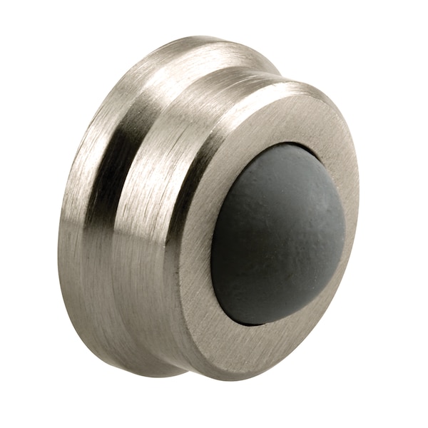 Prime-Line Cast Brass Wall Protector with Convex Bumper, 1 In., Satin Nickel, Single Pack - J 4844