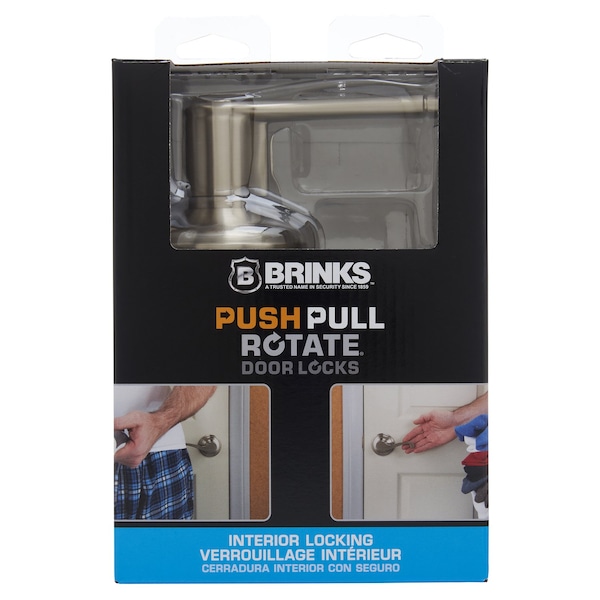 Brinks Commercial Brinks Push Pull Rotate Harper Satin Chrome Privacy Lock KW1 1.75 in. - 23031-119