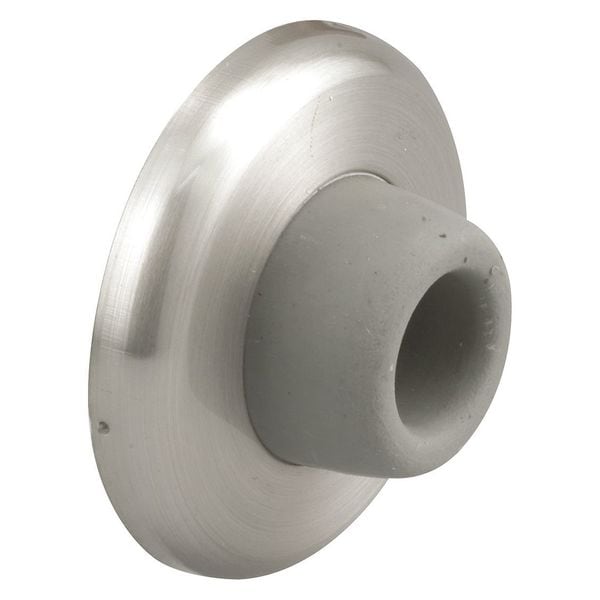 Primeline Tools Door Wall Stop, 2-1/2 in., Rubber Bumper, Satin Nickel (Single Pack) - MP4843-1