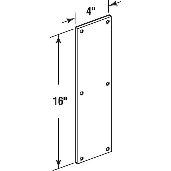 Prime-Line Door Push Plate, 4 in. x 16 in., Bronze (Single Pack) - J 4686