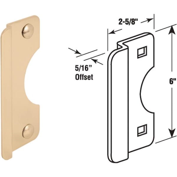 Defender Security 6 In. Polished Brass Steel Entry Door Latch Guard - U 9510