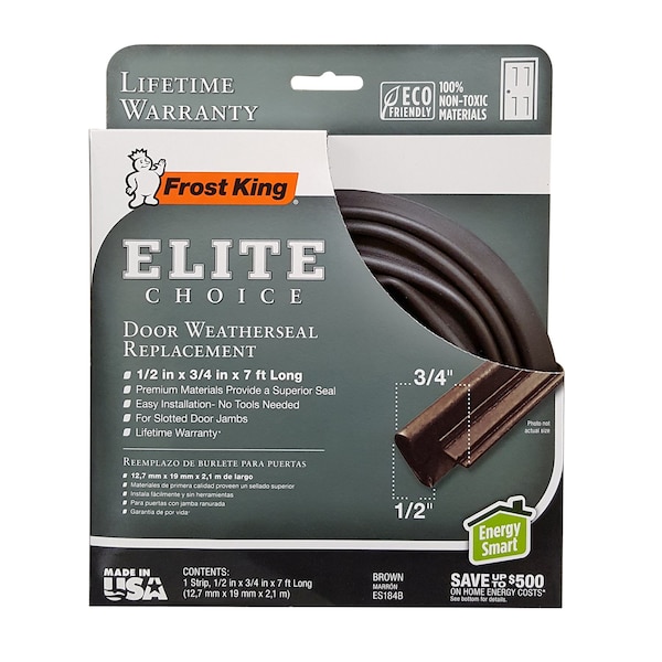 Frost King Frost King Brown Rubber Weather Seal For Doors 7 ft. L X 0.5 in. - ES184B