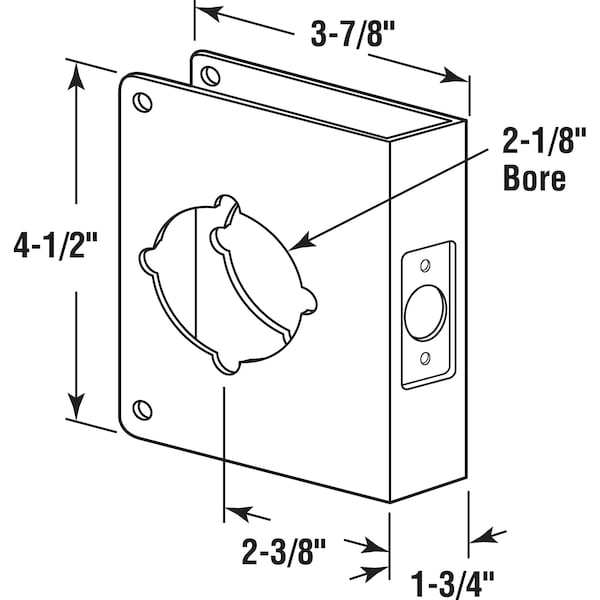 Prime-Line Brass Lock and Door Reinforcement Plate for 1-3/4 In. Thick Doors, Brass Finish (Single Pack) - U 9544
