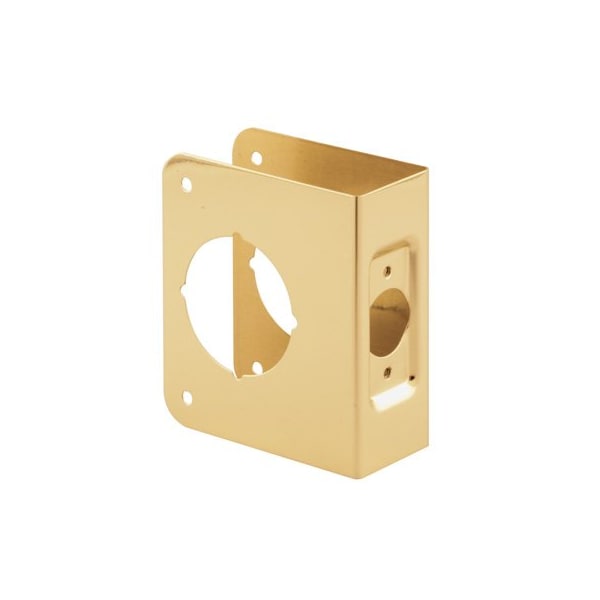 Prime-Line Brass Lock and Door Reinforcement Plate for 1-3/4 In. Thick Doors, Brass Finish (Single Pack) - U 9544