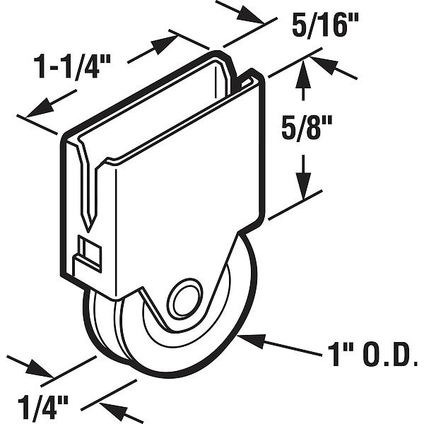 Prime-Line 1 in. Nylon Wheel in Aluminum Housing Sliding Screen Door Roller (2 Pack) - B 652