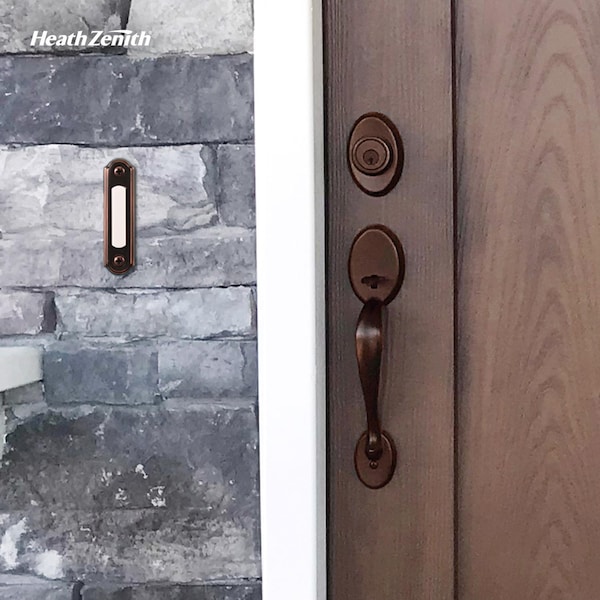 Heath-Zenith Heath Zenith Oil Rubbed Bronze Brown Metal Wired Pushbutton Doorbell - SL-557-00