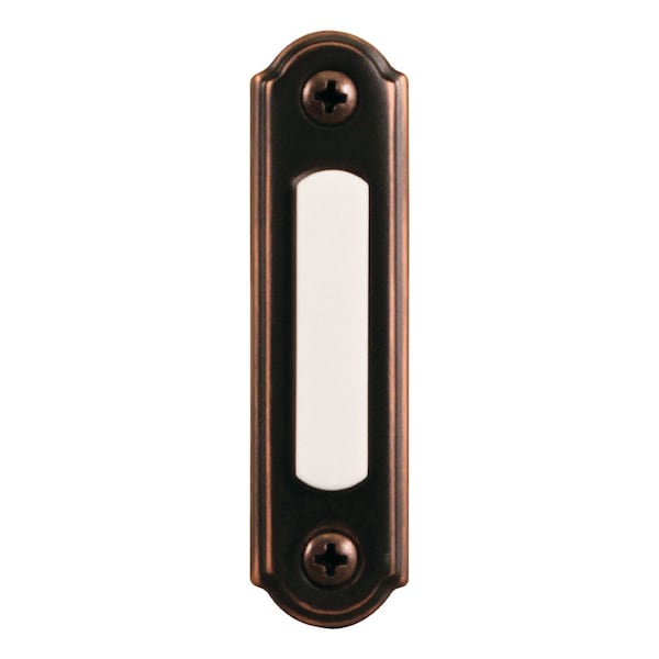 Heath-Zenith Heath Zenith Oil Rubbed Bronze Brown Metal Wired Pushbutton Doorbell - SL-557-00