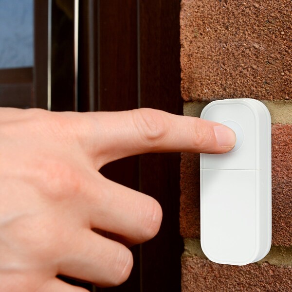 Iq America WD1020 Wireless Battery Operated Contemporary Door Chime Bell with Button 2 Melody, PK 2 - WD1020-2