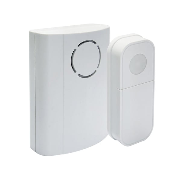 Iq America WD1020 Wireless Battery Operated Contemporary Door Chime Bell with Button 2 Melody, PK 2 - WD1020-2