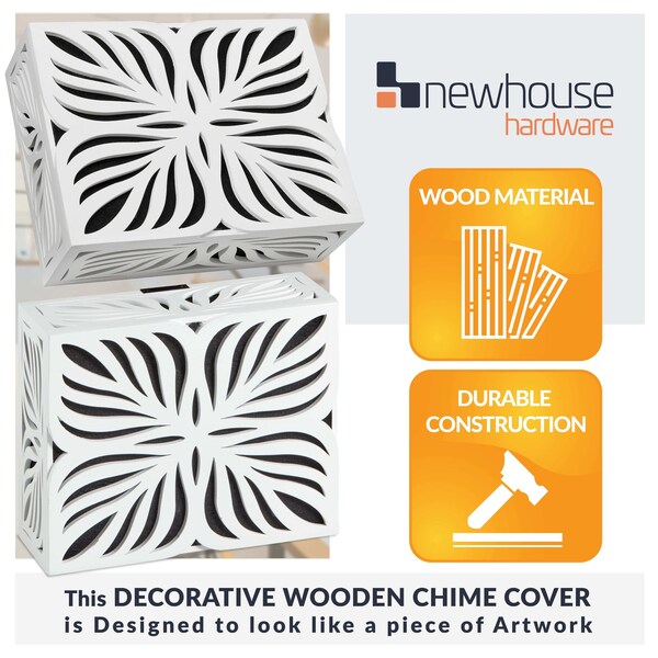 Newhouse Hardware Wooden Doorbell Chime Cover Box, Decorative Door Bell Chime Cover, Tropical Design - CHIMECOVER4