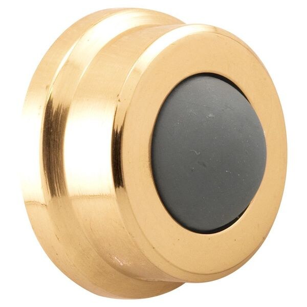 Primeline Tools Door Wall Stop, 1 in, Rubber Bumper, Polished Brass (Single Pack) - MP4570-1