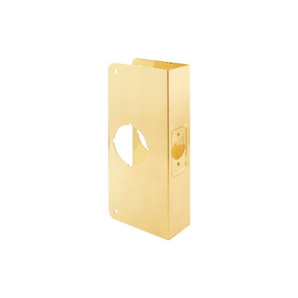 Prime-Line Brass Lock and Door Reinforcement Plate for 1-3/4 In. Thick Doors, Brass Finish (Single Pack) - U 9541