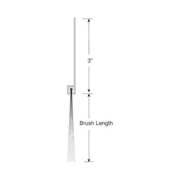 American Garage Door Supply Brushseal, Polyp., 3-in Straight Holder, 1-in Brush, 94-in. - BPS31-94