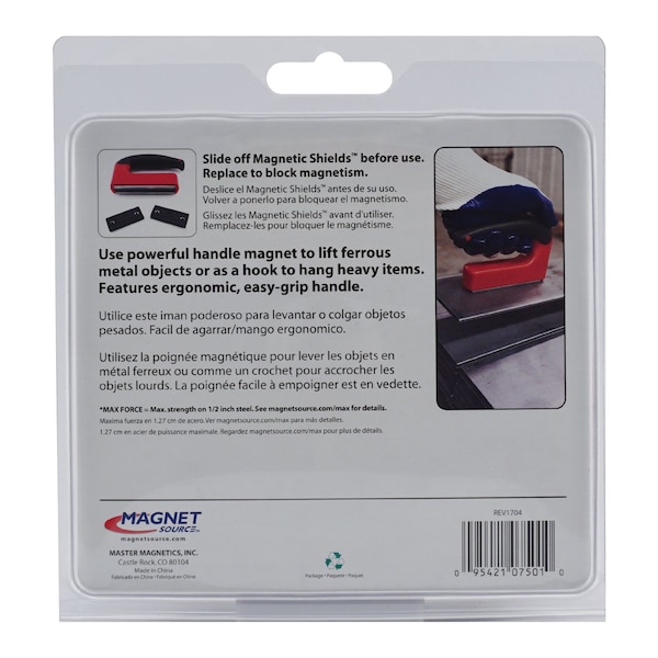 Master Magnetics Magnet Source 5.25 in. L X 1 in. W Red Handle Magnet 100 lb. pull 1 pc - 07501