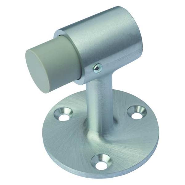 Rockwood Door Stop, Cast Brass, Gray, 3"H x 1-1/16"W - 470.26D