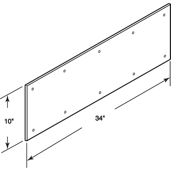 Prime-Line 10 x 34 in., Aluminum, Door Kick, Satin Finish Single Pack - J 4620
