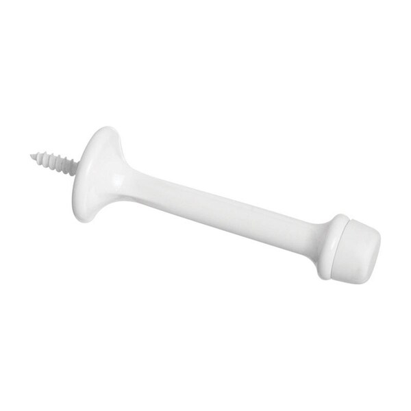 National Mfg Sales 3 in. Die Cast Rubber Tip Rigid Door Stop, White - 5708284