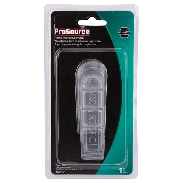 Prosource Door Stop, 1 in W x 4 in L x-1/4 in H Projection, Rubber, Clear - FE-50932-PS