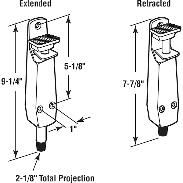 Prime-Line Step-On Door Holder, Diecast Aluminum, Spring-Loaded (Single Pack) - J 4595
