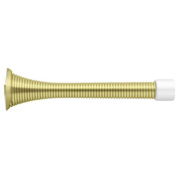 Deltana Baseboard Door Bumper, Heavy Duty, Steel Bright Brass 3-3/4" - SDS375U3