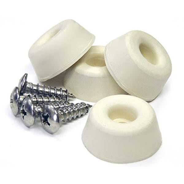 Richelieu Richelieu America 235735 1 in. TruGuard Screw On Rubber Bumpers; Almond - Pack of 4 - 235735