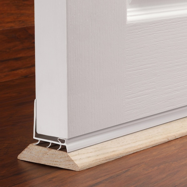 M-D Building Products 36 in. White Vinyl L-Shape Screw-on Under Door Seal - 43816