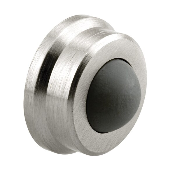 Prime-Line Cast Brass Wall Protector with Convex Bumper, 1 In., Brushed Chrome, Single Pack - J 4647