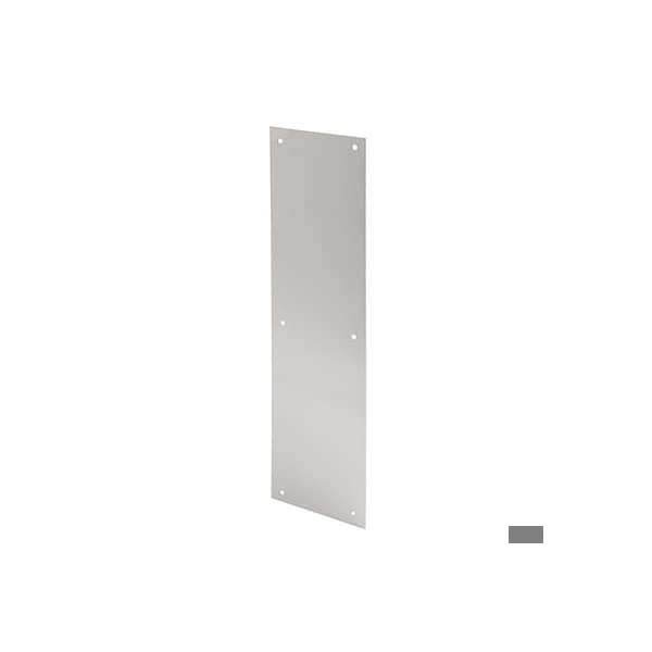 Prime-Line Door Push Plate, 4 in. X 16 in., Satin Aluminum (Single Pack) - J 4581